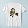 Custom Green Number 4 Football Runner Carrying Face Cutout – T-shirt Custom Green Number 4 Football Runner Carrying Face Cutout shown on a T-shirt mockup