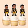 Custom Black-And-Yellow Number 7 Football Face Cutout – Cupcake Topper Custom Black-And-Yellow Number 7 Football Face Cutout shown on a cupcake topper mockup