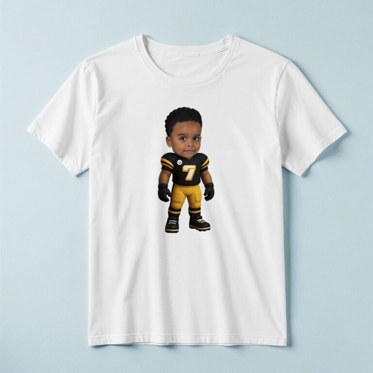 Custom Black-And-Yellow Number 7 Football Face Cutout – T-shirt Custom Black-And-Yellow Number 7 Football Face Cutout shown on a T-shirt mockup