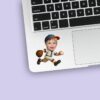 Custom Baseball Pitcher Face Cutout – Sticker Custom Baseball Pitcher Face Cutout shown on a sticker mockup
