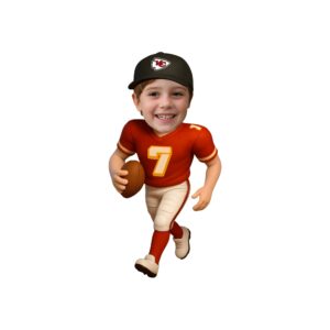 Custom Red Number 7 Football Runner Face Cutout – Original Custom Red Number 7 Football Runner Face Cutout design preview