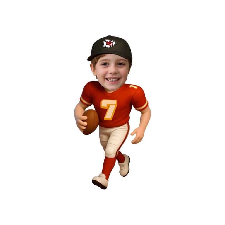 Custom Red Number 7 Football Runner Face Cutout – Original Custom Red Number 7 Football Runner Face Cutout design preview