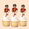 Custom Red Number 7 Football Runner Face Cutout – Cupcake Topper Custom Red Number 7 Football Runner Face Cutout shown on a cupcake topper mockup