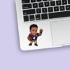 Custom Purple Number 4 Football Player Face Cutout – Sticker Custom Purple Number 4 Football Player Face Cutout shown on a sticker mockup
