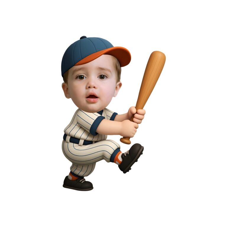 Custom Baseball Batter One-Knee Batting Pose Face Cutout – Original Custom Baseball Batter One-Knee Batting Pose Face Cutout design preview