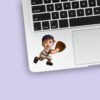 Custom Baseball Fielder Cream Pinstripe Face Cutout – Sticker Custom Baseball Fielder Cream Pinstripe Face Cutout shown on a sticker mockup