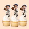 Custom Baseball Fielder in Catching Pose Face Cutout – Cupcake Topper Custom Baseball Fielder in Catching Pose Face Cutout shown on a cupcake topper mockup