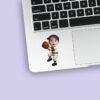 Custom Baseball Fielder in Catching Pose Face Cutout – Sticker Custom Baseball Fielder in Catching Pose Face Cutout shown on a sticker mockup