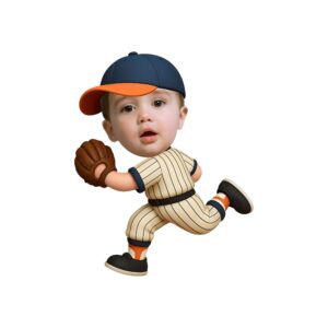 Custom Baseball Fielder Running Face Cutout – Original Custom Baseball Fielder Running Face Cutout design preview