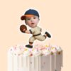 Custom Baseball Fielder Running Face Cutout – Cake Topper Custom Baseball Fielder Running Face Cutout shown on a cake topper mockup