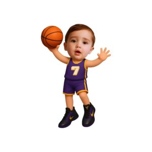Custom Purple Number 7 Basketball Child Face Cutout – Original Custom Purple Number 7 Basketball Child Face Cutout design preview