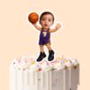Custom Purple Number 7 Basketball Child Face Cutout – Cake Topper Custom Purple Number 7 Basketball Child Face Cutout shown on a cake topper mockup