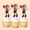 Custom Purple Number 7 Basketball Child Face Cutout – Cupcake Topper Custom Purple Number 7 Basketball Child Face Cutout shown on a cupcake topper mockup
