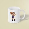Custom Purple Number 7 Basketball Child Face Cutout – Mug Custom Purple Number 7 Basketball Child Face Cutout shown on a mug mockup