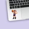 Custom Purple Number 7 Basketball Child Face Cutout – Sticker Custom Purple Number 7 Basketball Child Face Cutout shown on a sticker mockup