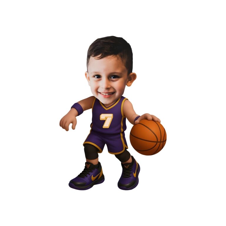 Custom Purple Number 7 Basketball Dribbler Face Cutout – Original Custom Purple Number 7 Basketball Dribbler Face Cutout design preview