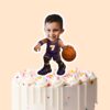 Custom Purple Number 7 Basketball Dribbler Face Cutout – Cake Topper Custom Purple Number 7 Basketball Dribbler Face Cutout shown on a cake topper mockup
