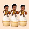 Custom Gold Number 5 Basketball Dribbler Face Cutout – Cupcake Topper Custom Gold Number 5 Basketball Dribbler Face Cutout shown on a cupcake topper mockup