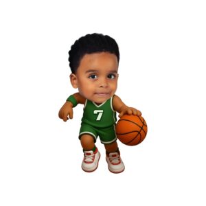 Custom Green Number 7 Basketball Dribbler Face Cutout – Original Custom Green Number 7 Basketball Dribbler Face Cutout design preview