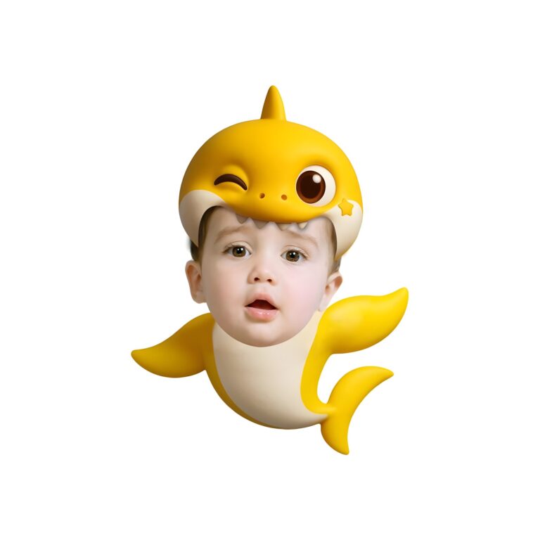 Custom Yellow Baby Shark Costume Face Cutout – Original Custom Yellow Baby Shark Costume Face Cutout design preview