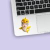 Custom Yellow Baby Shark Costume Face Cutout – Sticker Custom Yellow Baby Shark Costume Face Cutout shown on a sticker mockup