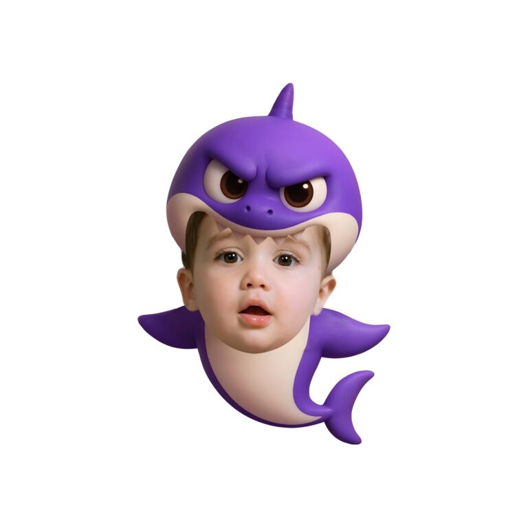 Custom Purple Shark Costume Face Cutout – Original Custom Purple Shark Costume Face Cutout design preview