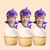 Custom Purple Shark Costume Face Cutout – Cupcake Topper Custom Purple Shark Costume Face Cutout shown on a cupcake topper mockup