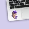 Custom Purple Shark Costume Face Cutout – Sticker Custom Purple Shark Costume Face Cutout shown on a sticker mockup
