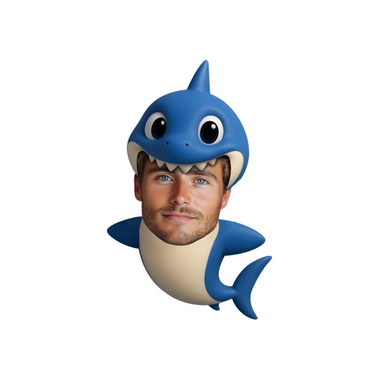 Custom Blue Shark Costume Face Cutout – Original Custom Blue Shark Costume Face Cutout design preview