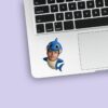 Custom Blue Shark Costume Face Cutout – Sticker Custom Blue Shark Costume Face Cutout shown on a sticker mockup