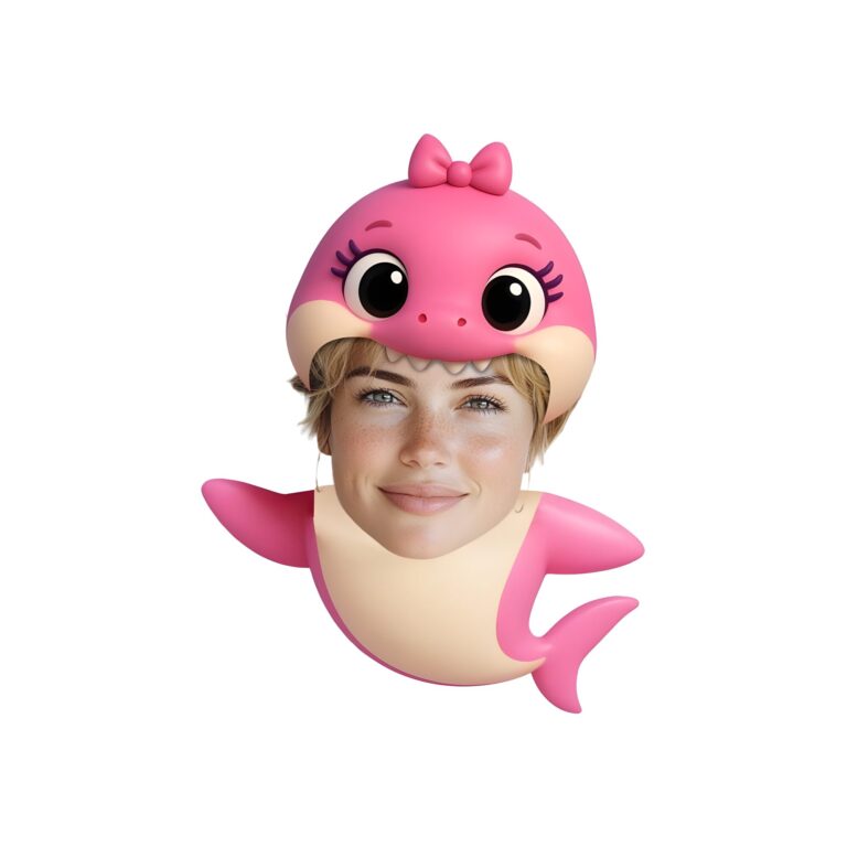 Custom Pink Bow Shark Costume Face Cutout – Original Custom Pink Bow Shark Costume Face Cutout design preview