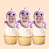 Custom Purple Narwhal-Style Costume Face Cutout – Cupcake Topper Custom Purple Narwhal-Style Costume Face Cutout shown on a cupcake topper mockup