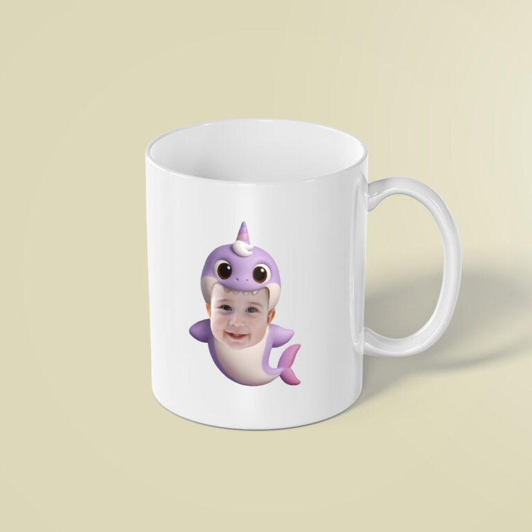 Custom Purple Narwhal-Style Costume Face Cutout – Mug Custom Purple Narwhal-Style Costume Face Cutout shown on a mug mockup