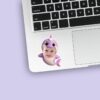 Custom Purple Narwhal-Style Costume Face Cutout – Sticker Custom Purple Narwhal-Style Costume Face Cutout shown on a sticker mockup