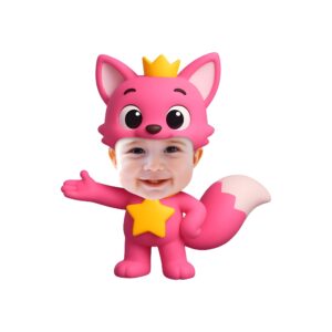 Custom Baby Shark Pink Crowned Fox Mascot Face Cutout – Original Custom Baby Shark Pink Crowned Fox Mascot Face Cutout design preview