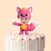 Custom Baby Shark Pink Crowned Fox Mascot Face Cutout – Cake Topper Custom Baby Shark Pink Crowned Fox Mascot Face Cutout shown on a cake topper mockup