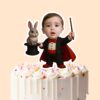 Custom Magician with Rabbit Face Cutout – Cake Topper Custom Magician with Rabbit Face Cutout shown on a cake topper mockup