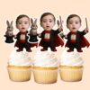Custom Magician with Rabbit Face Cutout – Cupcake Topper Custom Magician with Rabbit Face Cutout shown on a cupcake topper mockup