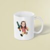 Custom Pixel-Style Pink Adventurer with Sword Face Cutout – Mug Custom Pixel-Style Pink Adventurer with Sword Face Cutout shown on a mug mockup