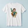 Custom Pixel Miner Riding a Chicken Face Cutout – T-shirt Custom Pixel Miner Riding a Chicken Face Cutout shown on a T-shirt mockup