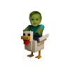 Custom Green Pixel Zombie Riding a Chicken Face Cutout – Original Custom Green Pixel Zombie Riding a Chicken Face Cutout design preview