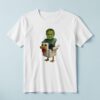 Custom Green Pixel Zombie Riding a Chicken Face Cutout – T-shirt Custom Green Pixel Zombie Riding a Chicken Face Cutout shown on a T-shirt mockup