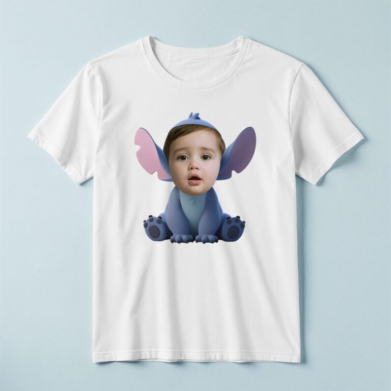 Custom Seated Blue Alien Costume Face Cutout – T-shirt Custom Seated Blue Alien Costume Face Cutout shown on a T-shirt mockup