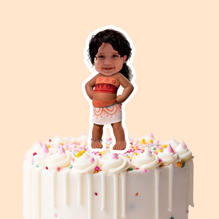 Custom Island Voyager Ankle-Bracelet Style Face Cutout – Cake Topper Custom Island Voyager Ankle-Bracelet Style Face Cutout shown on a cake topper mockup