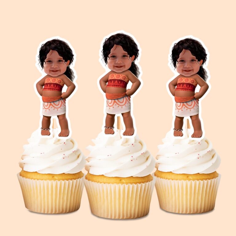 Custom Island Voyager Ankle-Bracelet Style Face Cutout – Cupcake Topper Custom Island Voyager Ankle-Bracelet Style Face Cutout shown on a cupcake topper mockup