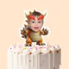 Custom Spiked Turtle-Dragon Costume Face Cutout – Cake Topper Custom Spiked Turtle-Dragon Costume Face Cutout shown on a cake topper mockup