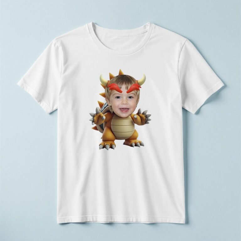 Custom Spiked Turtle-Dragon Costume Face Cutout – T-shirt Custom Spiked Turtle-Dragon Costume Face Cutout shown on a T-shirt mockup