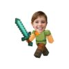 Custom Pixel Adventurer with Teal Sword Face Cutout – Original Custom Pixel Adventurer with Teal Sword Face Cutout design preview