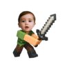 Custom Pixel Adventurer with Gray Sword Face Cutout – Original Custom Pixel Adventurer with Gray Sword Face Cutout design preview
