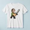 Custom Pixel Adventurer with Gray Sword Face Cutout – T-shirt Custom Pixel Adventurer with Gray Sword Face Cutout shown on a T-shirt mockup